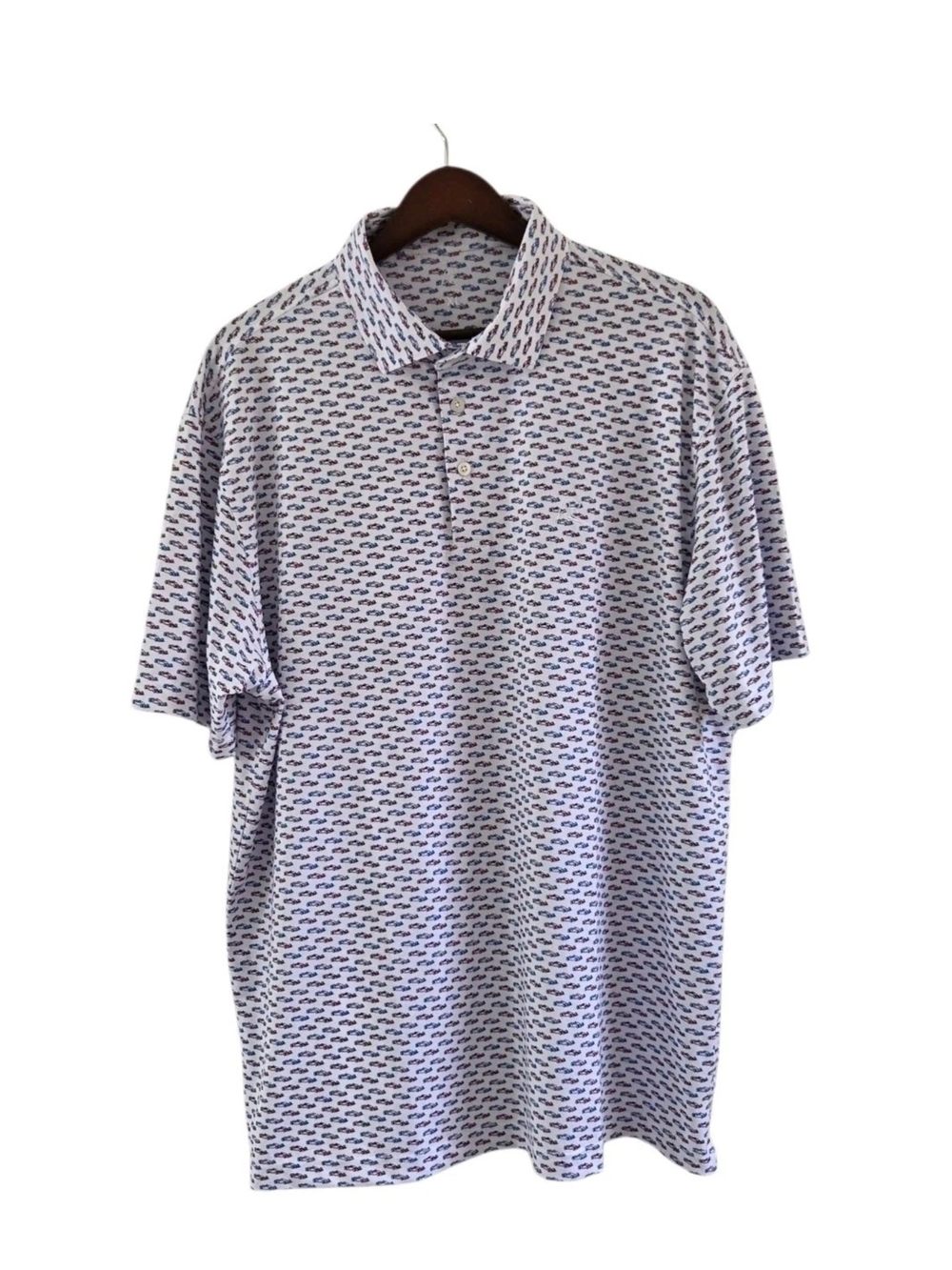 Rhoback Race Car The Real Fast Real Left Short Sleeve Performance Polo Golf XL